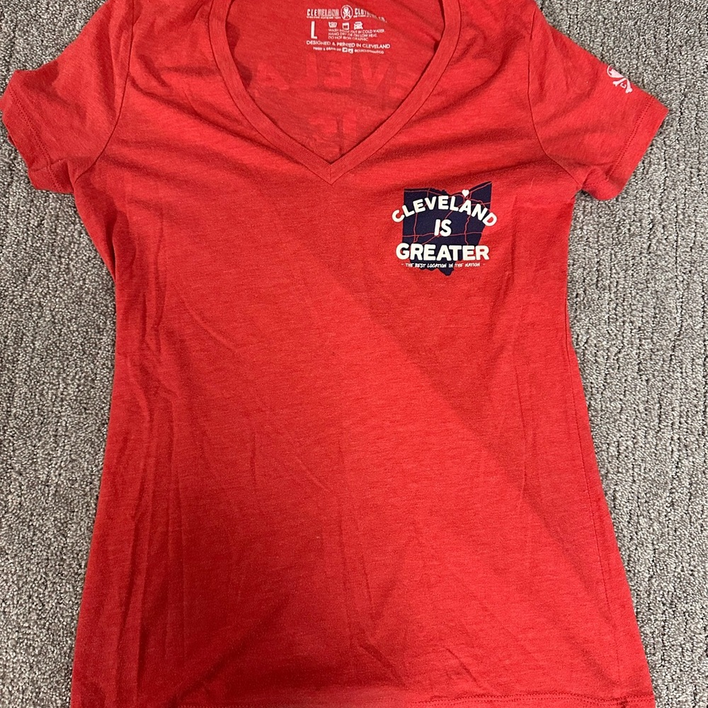 Cleveland Is Greater Red Women's V-Neck T-Shirt